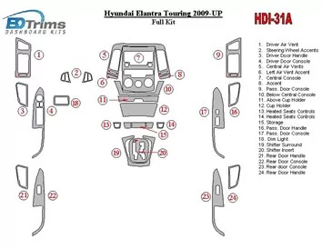 Hyundai Elantra Touring 2009-UP Kompletná súprava interiéru BD Dash Trim Kit - 1