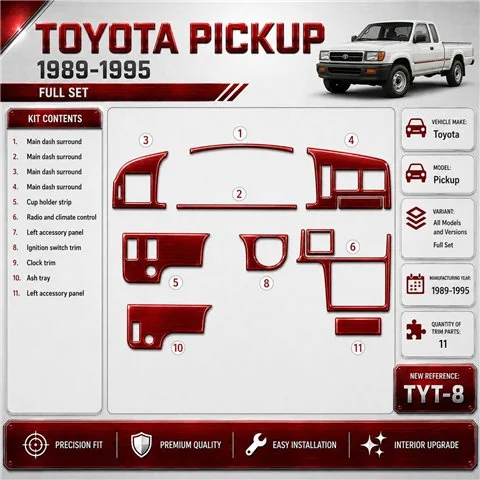 Toyota 4 Runner 1989–1995 kompletná sada 3D sada dekorov interiéru palubnej dosky 11-dielna