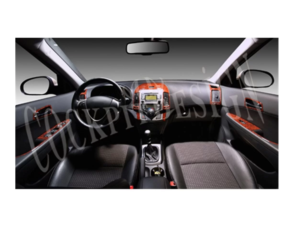 Hyundai I 30 09.2007 Súprava obloženia palubnej dosky 3D interiéru Dekorácia palubnej dosky 9 dielov - 1