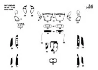 Hyundai ix35 2010-2013 3D súprava obloženia palubnej dosky interiéru 34-dielna súprava obloženia palubnej dosky - 1 Hyundai ix35 2010-2013 3D súprava obloženia palubnej dosky interiéru 34-dielna súprava obloženia palubnej dosky - 1