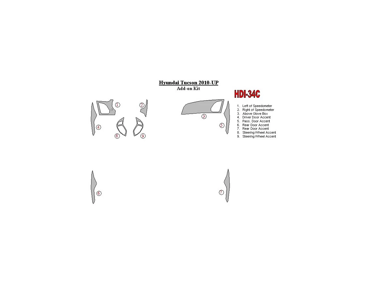 Doplnková súprava Hyundai ix35 2010-UP Interiér BD Dash Trim Kit - 1