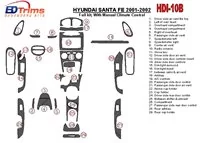 Hyundai Santa Fe 2001-2002 Kompletná sada, S manuálnou prevodovkou, Klimatizácia, Súprava 29 dielov Interiér BD Dash Trim Kit - Hyundai Santa Fe 2001-2002 Kompletná sada, S manuálnou prevodovkou, Klimatizácia, Súprava 29 dielov Interiér BD Dash Trim Kit -