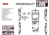 Základná sada Hyundai Santa Fe 2002-2004, s manuálnou prevodovkou, klimatizáciou, 15 dielov súprava interiéru BD Dash Trim Kit - Základná sada Hyundai Santa Fe 2002-2004, s manuálnou prevodovkou, klimatizáciou, 15 dielov súprava interiéru BD Dash Trim Kit -