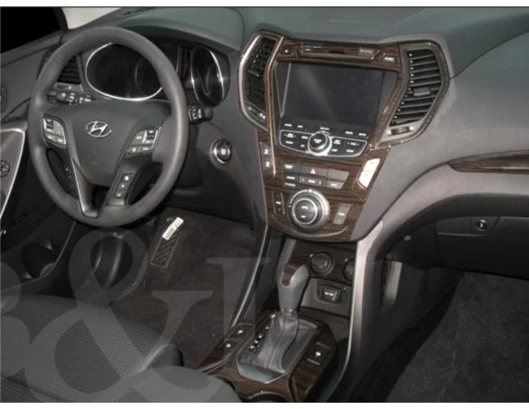 Kompletná sada Hyundai Santa Fe 2013-UP, bez NAVI, klimatizácie s displejom, bez 3 radových sedadiel Interiér BD Dash Trim Kit -