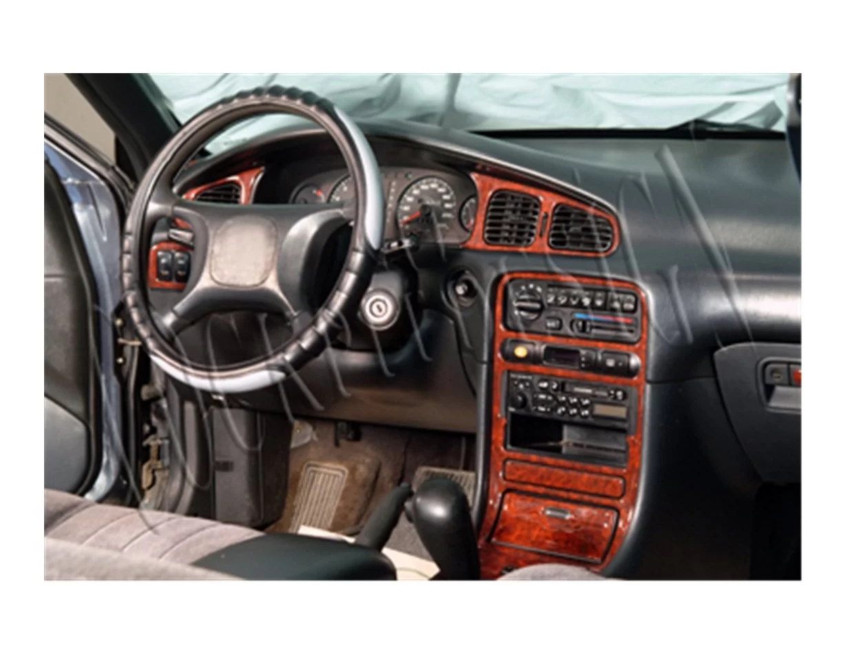 Hyundai Sonata 09.93-09.96 3D súprava obloženia palubnej dosky interiéru 18-dielna súprava obloženia palubnej dosky - 1
