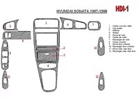 Hyundai Sonata 1997-1998 Kompletná sada, 12 dielov Interiér BD Dash Trim Kit - 1 Hyundai Sonata 1997-1998 Kompletná sada, 12 dielov Interiér BD Dash Trim Kit - 1