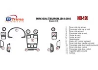 Základná sada Hyundai Tiburon 2003-2005, sada 16 dielov Interiér BD Dash Trim Kit - 1 Základná sada Hyundai Tiburon 2003-2005, sada 16 dielov Interiér BD Dash Trim Kit - 1