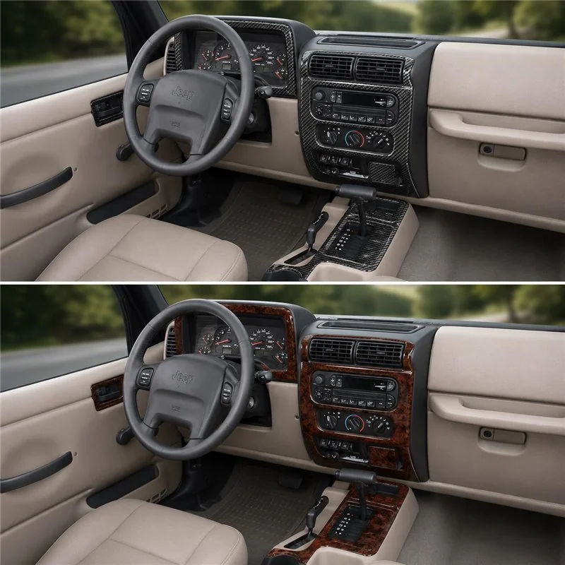 Jeep Wrangler 2003 3D sada dekorov interiéru palubnej dosky 14-dielna