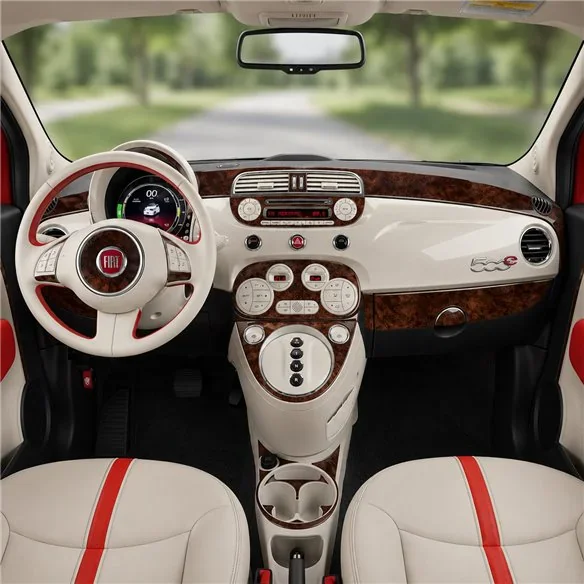 Fiat 500 2012-2015 3D dekor palubnej dosky, 27 dielov
