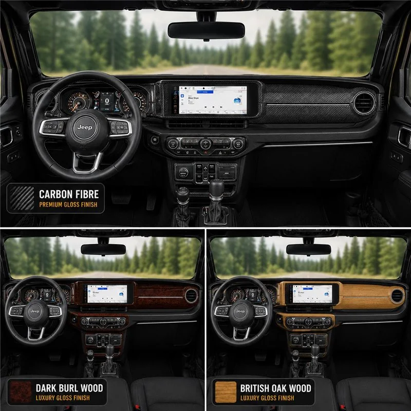 Jeep Wrangler Unlimited Rubicon 2024 3D sada dekorov interiéru palubnej dosky 35-dielna