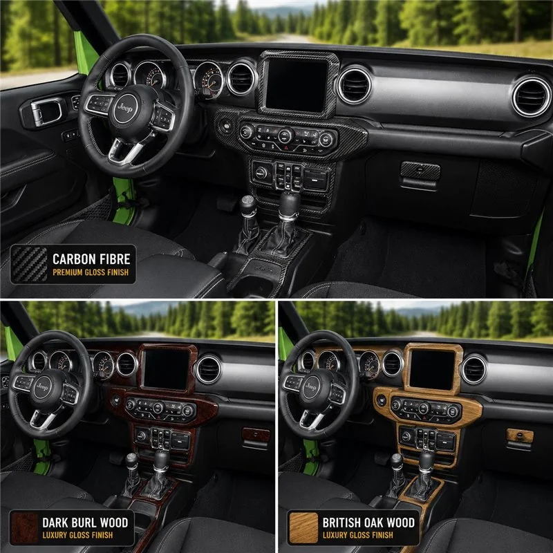 Jeep Gladiator PickUp 2020–2023 3D sada dekorov interiéru palubnej dosky 25-dielna