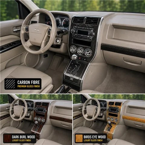 Jeep Compass 2007–2010 3D sada dekorov interiéru palubnej dosky 26-dielna 2