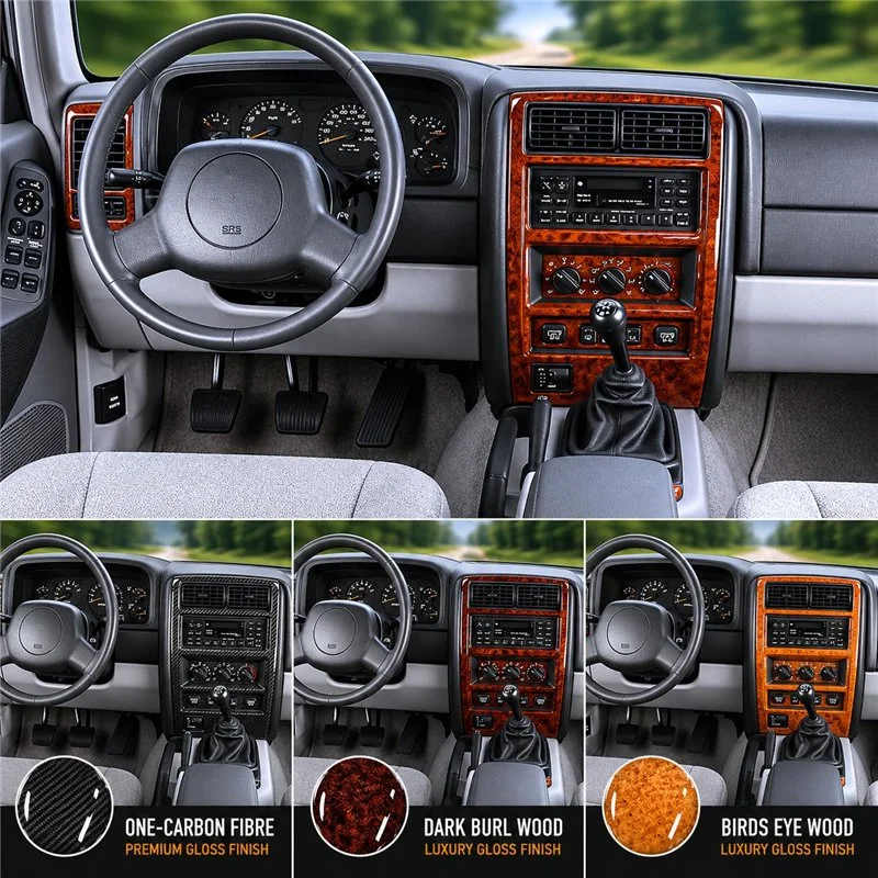 Jeep Cherokee 1997–1999 3D sada dekorov interiéru palubnej dosky 20-dielna