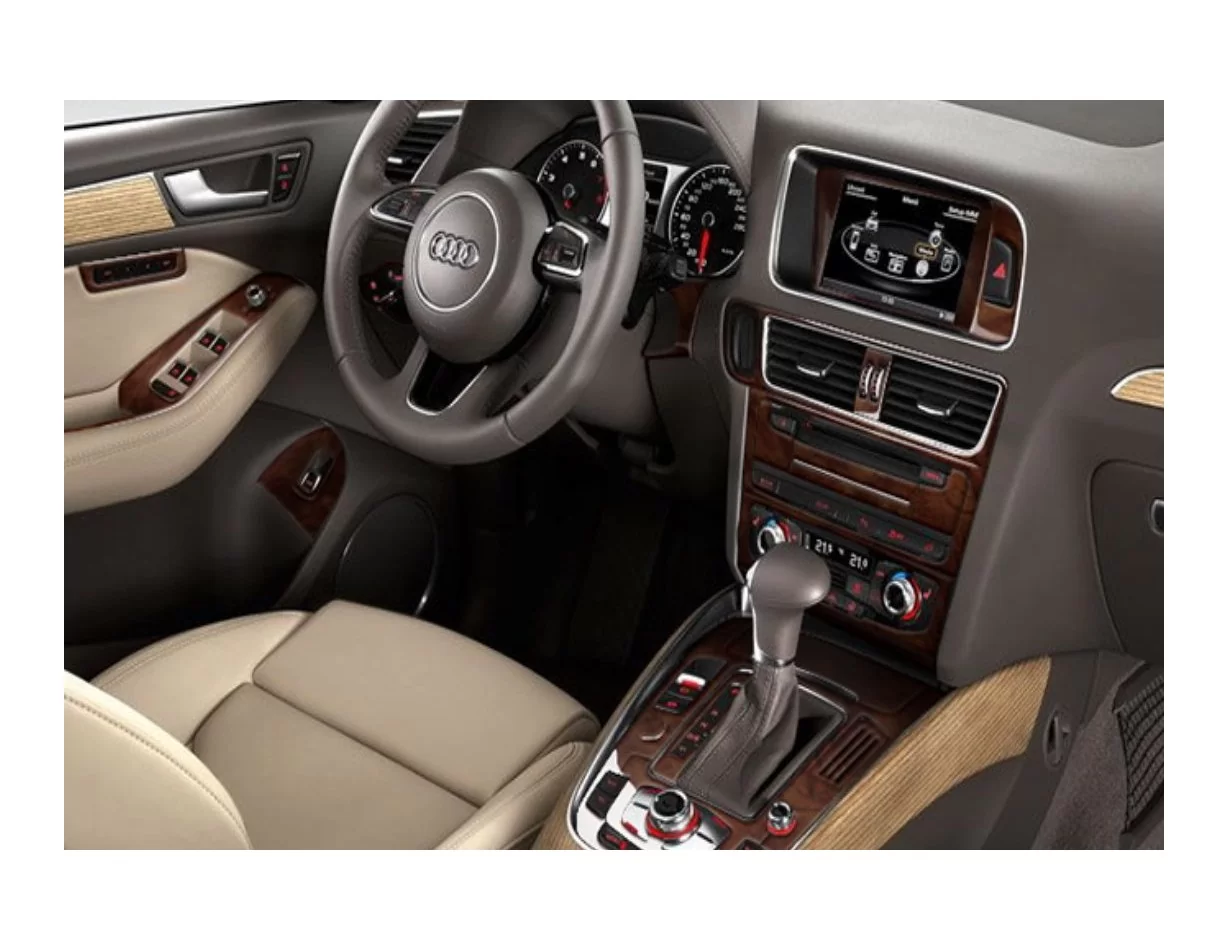Audi Q5 2009-2017 Súprava 3D obloženia palubnej dosky interiéru Dekorácia palubnej dosky 42 dielov - 1