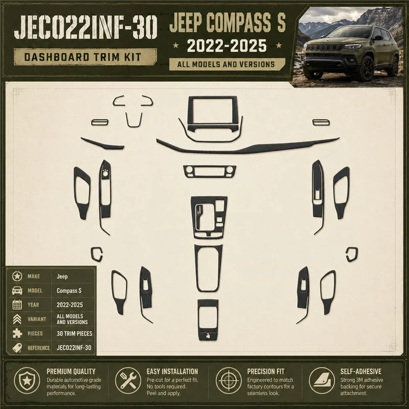 Jeep Compass S 2022–2025 3D sada dekorov interiéru palubnej dosky 30-dielna