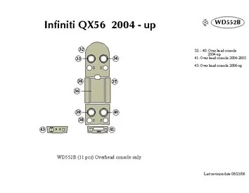 Infiniti QX56 2004-2007 Súprava obloženia stropnej konzoly interiéru BD - 1