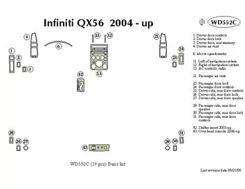 Infiniti QX56 2004-2007 Základná súprava interiéru BD Dash Dekor Kit - 1