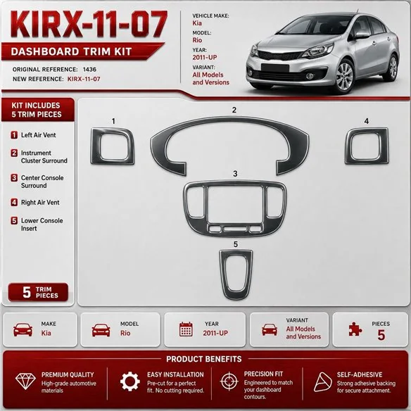 Kia Rio od 2011 3D sada dekorov interiéru palubnej dosky 7-dielna