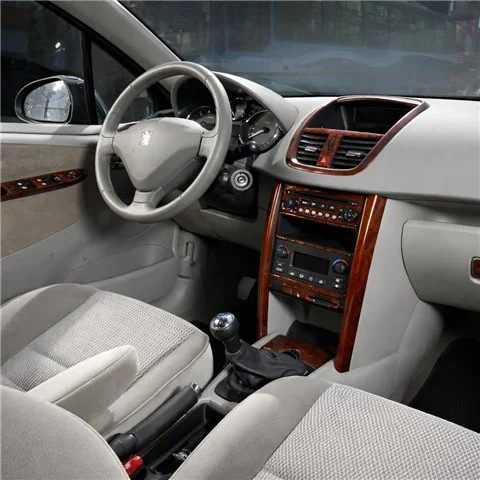 Peugeot 206 Plus 2009+ 3D dekor palubnej dosky, 6 dielov