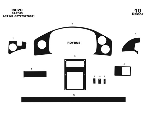 Fiat Fiorino 01.2008 Kit Rivestimento Cruscotto all'interno del veicolo Cruscotti personalizzati 27-Decori