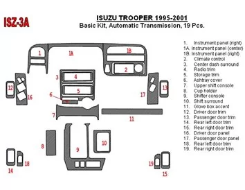 Základná sada Isuzu Trooper 1995-2002, súprava obloženia interiéru automatickej prevodovky BD - 1