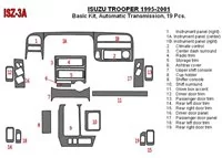 Základná sada Isuzu Trooper 1995-2002, súprava obloženia interiéru automatickej prevodovky BD - 1 Základná sada Isuzu Trooper 1995-2002, súprava obloženia interiéru automatickej prevodovky BD - 1