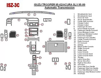 Kompletná sada Isuzu Trooper 1995-2002, súprava obloženia interiéru automatickej prevodovky BD - 1