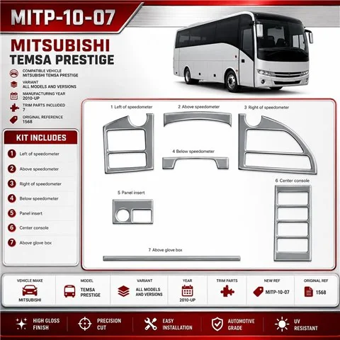 Mitsubishi Temsa Prestige od 2010 3D sada dekorov interiéru palubnej dosky 7-dielna