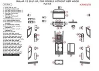 Kompletná súprava obloženia palubnej dosky Jaguar XE 2017-2018, 43 dielov - 2 Kompletná súprava obloženia palubnej dosky Jaguar XE 2017-2018, 43 dielov - 2