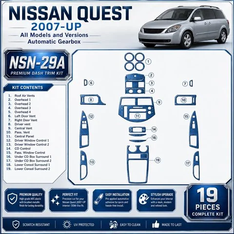 Nissan Quest od 2007 kompletná sada; Automatic Gearbox 3D sada dekorov interiéru palubnej dosky kompletná sada / podľa produktov