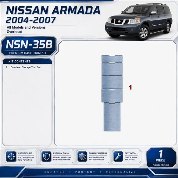 Nissan Armada 2004–2007 Overhead 3D sada dekorov interiéru palubnej dosky podľa produktového nákresu