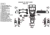 Jaguar XK 2007-2009 Kompletná súprava obloženia palubnej dosky interiéru 36 dielov - 2