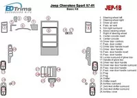Jeep Cherokee Sport 1997-2001 Základná súprava interiéru BD Dash Trim Kit - 1
