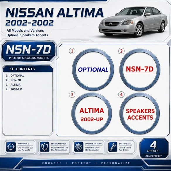Nissan Altima 2002–2002 Optional Speakers Accents 3D sada dekorov interiéru palubnej dosky 4-dielna