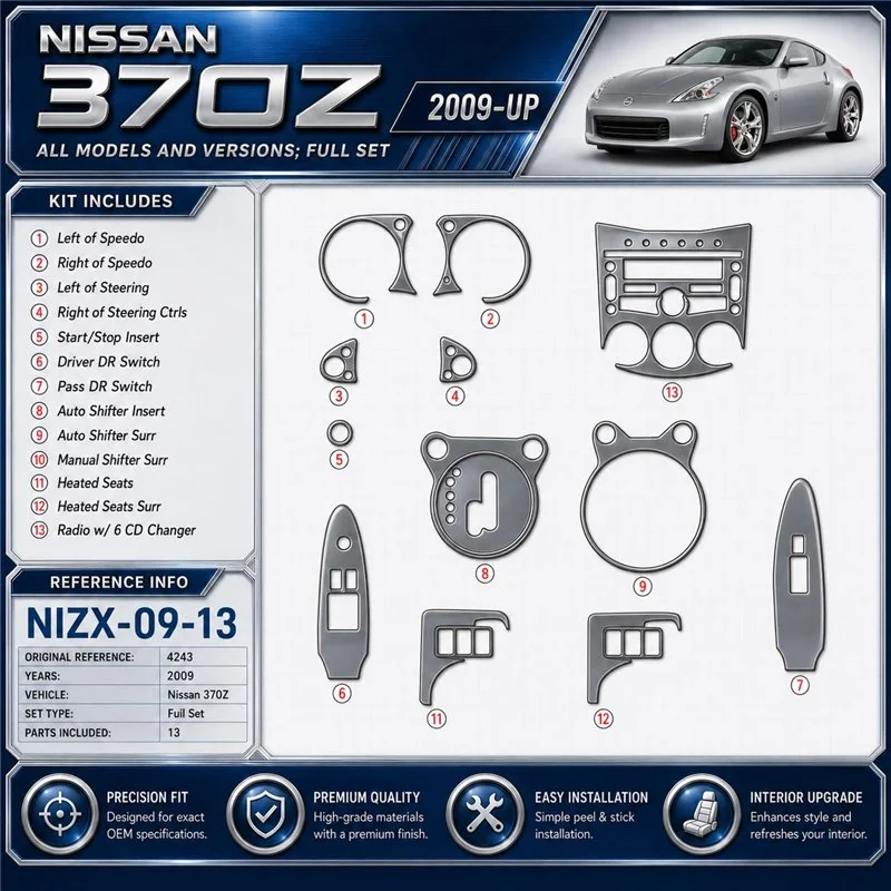 Nissan 370Z 2009 3D sada dekorov interiéru palubnej dosky 13-dielna