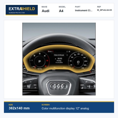 Audi A4 Instrument Cluster ExtraShield Screen Protector