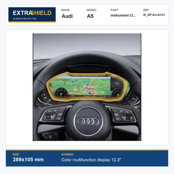 Audi A5 Instrument Cluster ExtraShield Screen Protector
