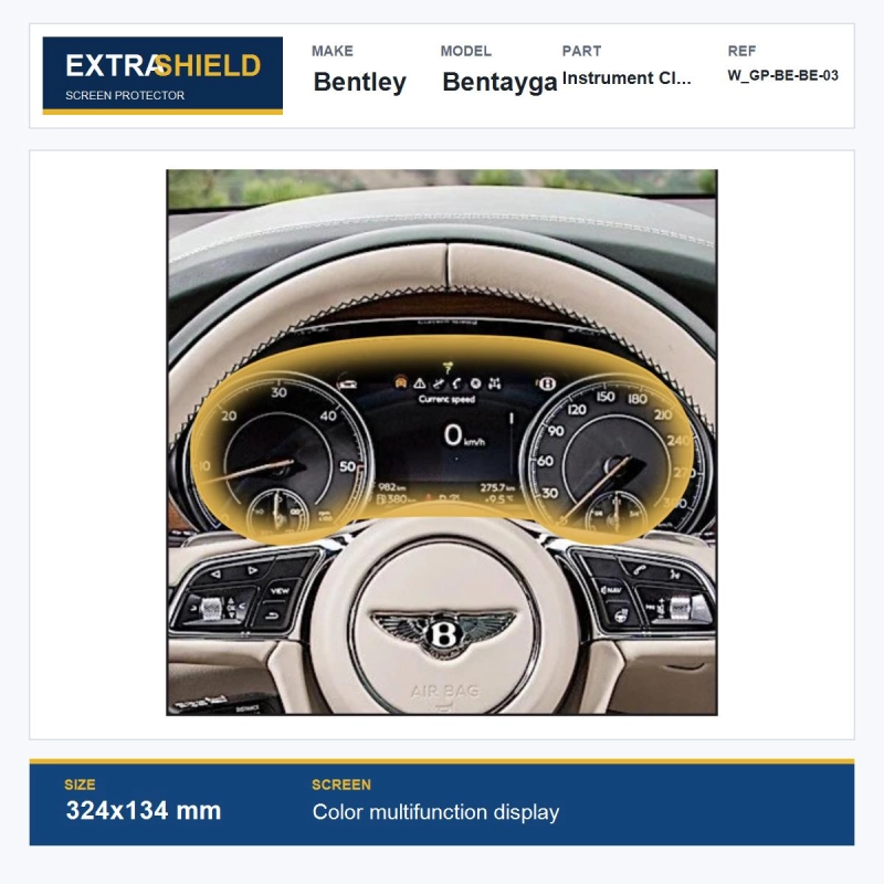 Bentley Bentayga Instrument Cluster ExtraShield Screen Protector