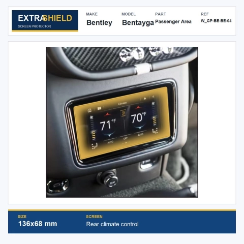 Bentley Bentayga Passenger Area ExtraShield Screen Protector