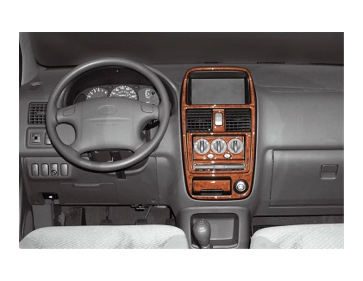 Kia Carens 10.00-06.02 3D súprava obloženia palubnej dosky interiéru 7-dielna súprava obloženia palubnej dosky - 1