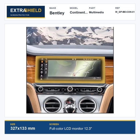 Bentley Continental GT Multimedia ExtraShield Screen Protector