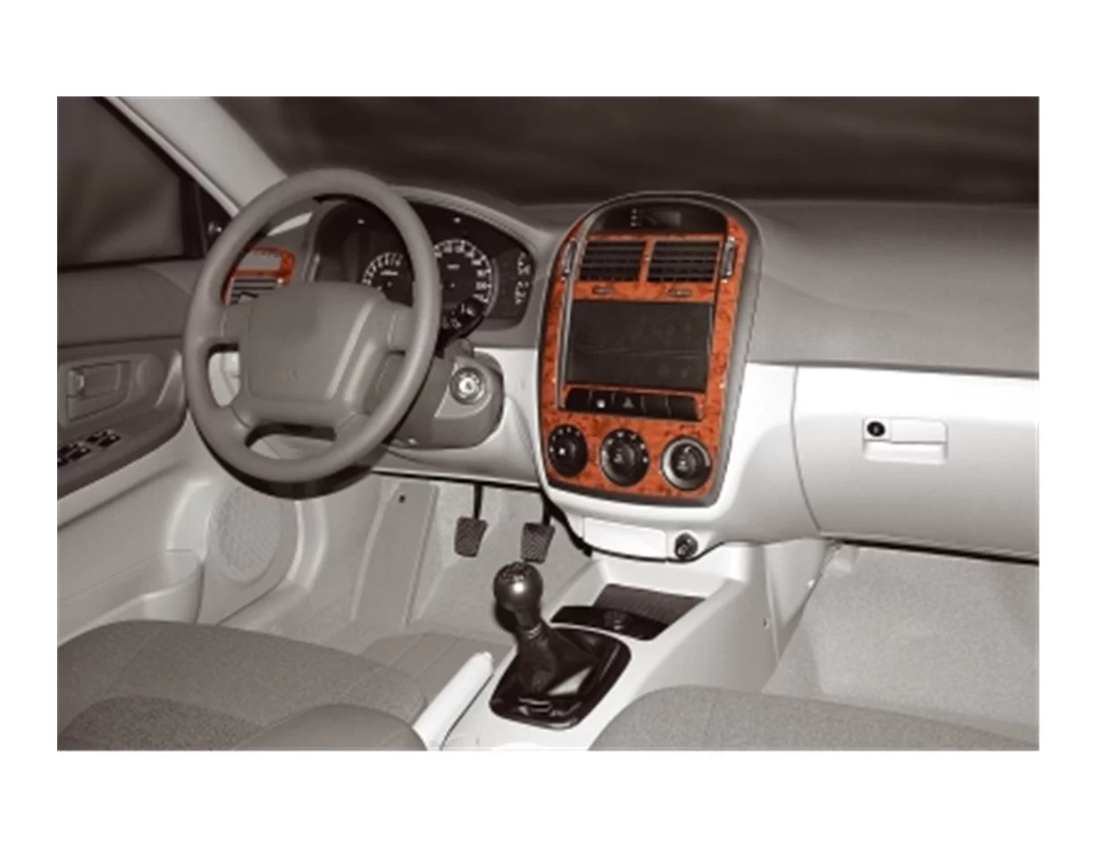 Kia Cerato LX HB 05.04-03.07 3D súprava obloženia palubnej dosky interiéru 7-dielna súprava obloženia palubnej dosky - 1