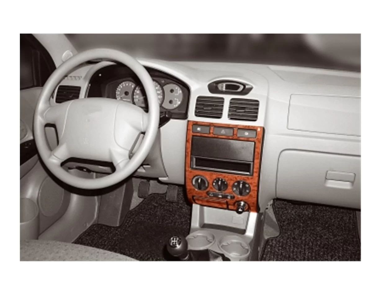 Kia Rio 09.02-10.05 3D súprava obloženia palubnej dosky interiéru 6-dielna súprava obloženia palubnej dosky - 1