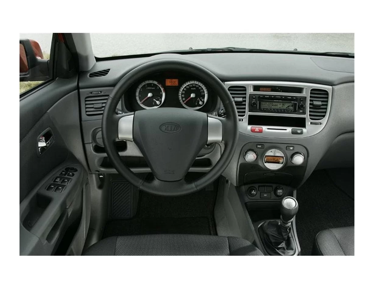 Kia Rio 11.06-12.10 3D súprava obloženia palubnej dosky interiéru 5-dielna súprava obloženia palubnej dosky - 1