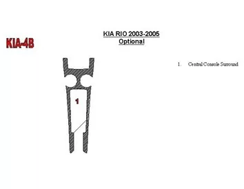 Kia Rio 2003-2005 Doplnky Interiér BD Dash Obloženie Kit - 1