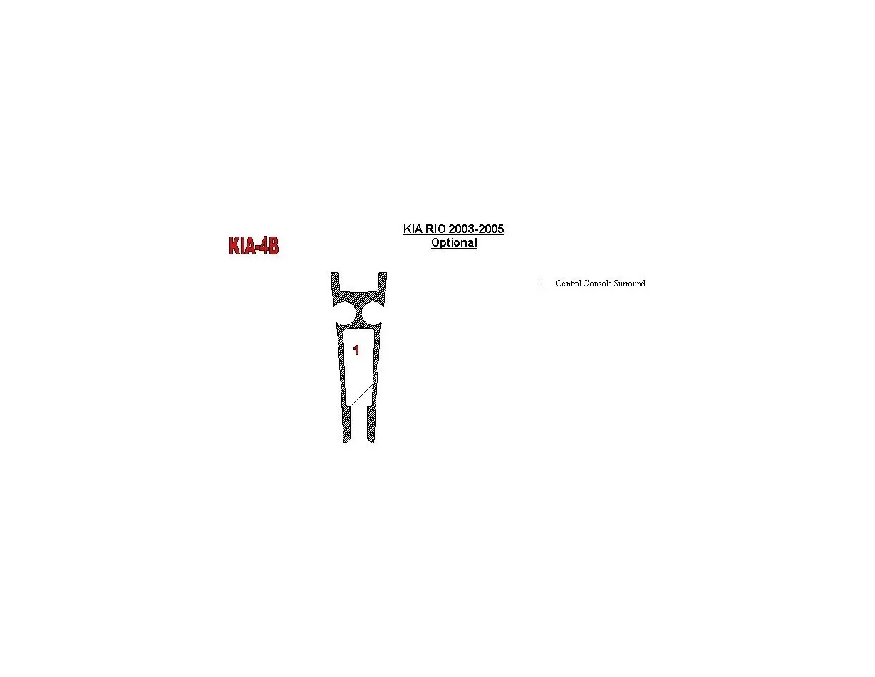 Kia Rio 2003-2005 Doplnky Interiér BD Dash Obloženie Kit - 1
