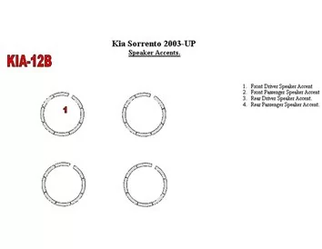 KIA Sorento 2003-UP Súprava reproduktorových akcentov interiéru BD Dash Trim Kit - 1