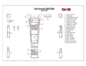 KIA Sorento 2005-2006 Základná súprava interiéru BD Dash Trim Kit - 1