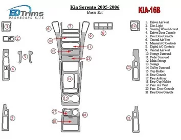 KIA Sorento 2005-2006 Základná súprava interiéru BD Dash Trim Kit - 2