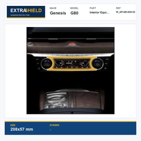 Genesis G80 Interior Equipment ExtraShield Screen Protector